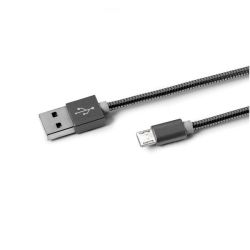 CELLY USB Micro metalni kabl u SIVOJ boji